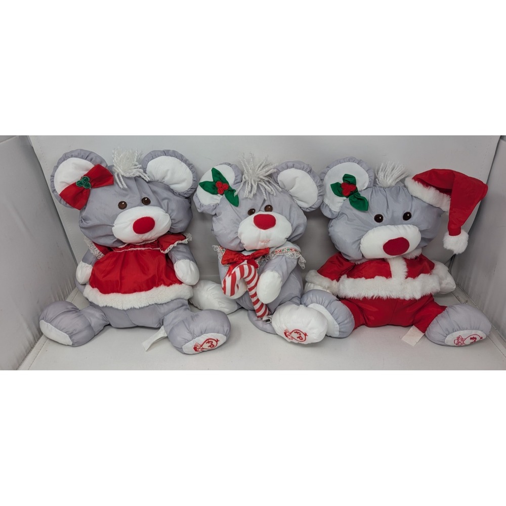 Fisher Price Christmas Puffalump Lot Mrs Santa Claus Mouse Rat Vintage 1988 80s